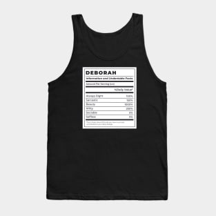 Funny Food Label Female Ingredients DEBORAH Tank Top